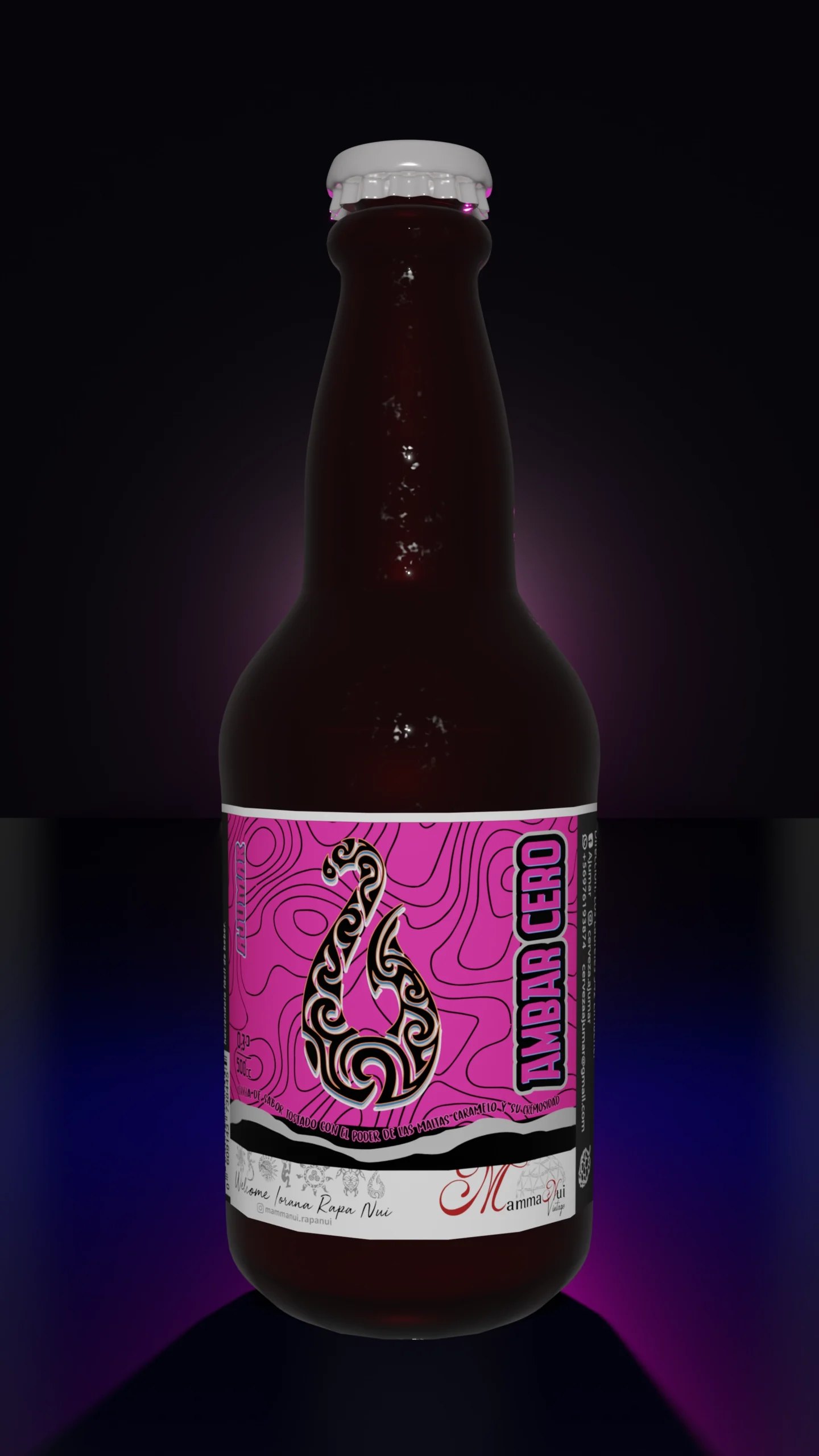 Cerveza Ajumar Ámbar Cero Isla de Pascua 500cc